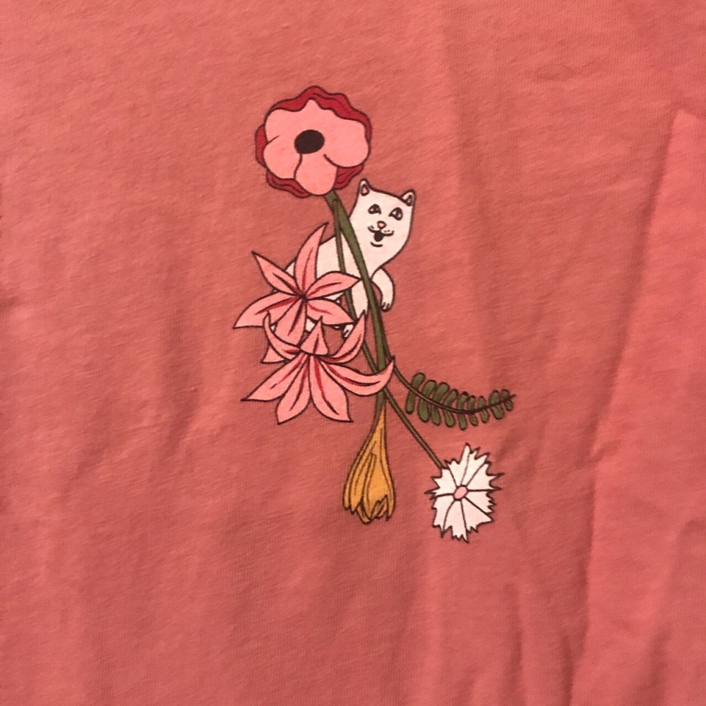 Pink floral rip n dip skater shirt